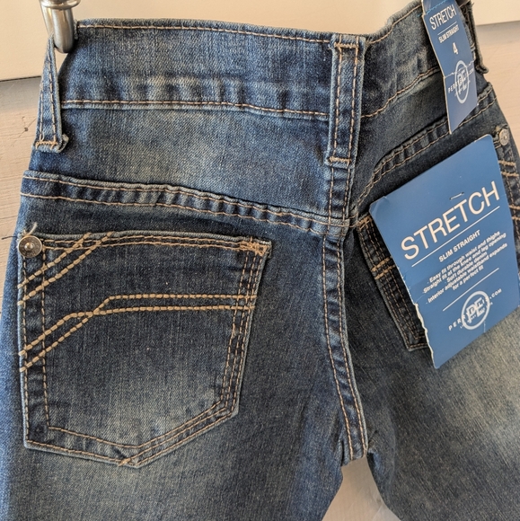 👖 NEW Perry Ellis Boy's Stretch Slim Straight Blue Jeans; Size: 4 - Picture 3 of 6